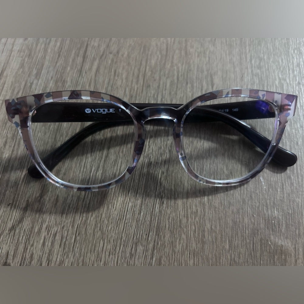 Vogue Stylish Patterned Glasses in Black and Purple